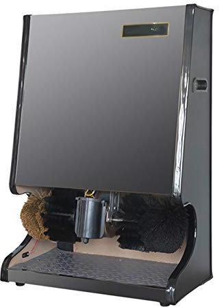 MYXJX limpiabotas eléctrico, Común en el vestíbulo del Hotel, máquina automática de Cepillo eléctrico de inducción de Doble Motor con Sensor de Infrarrojos for Uso doméstico y público,(Black)