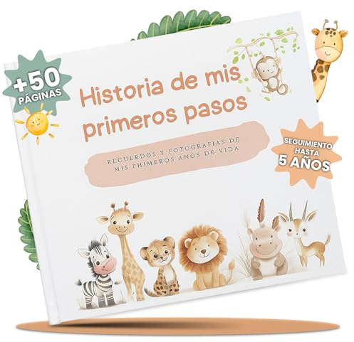 Album Fotos Bebe para Pegar Fotos y Escribir hasta los 5 AÑOS Regalo Original para Recién Nacidos Baby Shower y Padres Primerizos Libro Recuerdos Bebe con Pegatinas