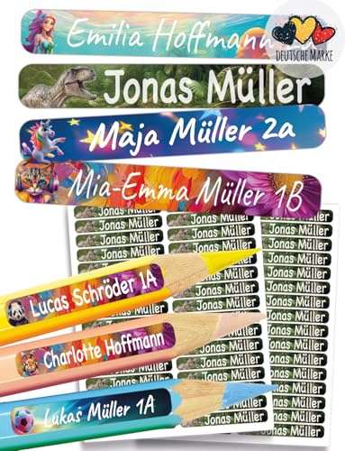 150 Stück Stifteaufkleber Wasch/-Spülmaschinenfest Namensaufkleber Kinder Stifte & Gegenstände Namensschilder für Stifte namensetiketten Kinder Namensschild für Schule & Kita