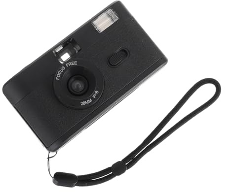 SHINEOFI Appareil Photo Rétro en Plastique Abs Flash Intégré pour Film 35 Mm, Compact et Réutilisable, Utilisation Voyage Famille, Couleur Noire