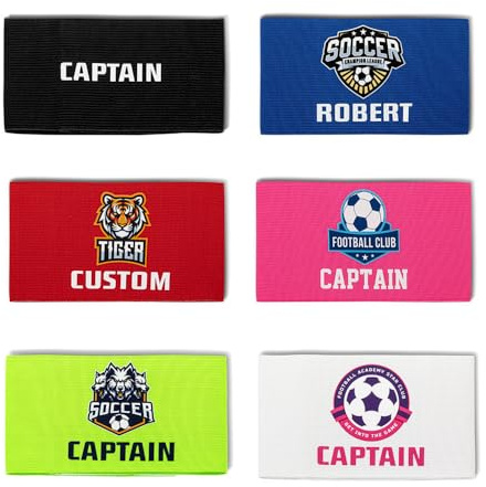GSTFY Personalisiertes Foto-Kapitäns-Armband, verstellbar, individuelles Logo, Name, Kinder, Kapitänsarmband, Fußball, Sportarmband, Geschenke für Jugendliche, Erwachsene, Junior, 6 Farben