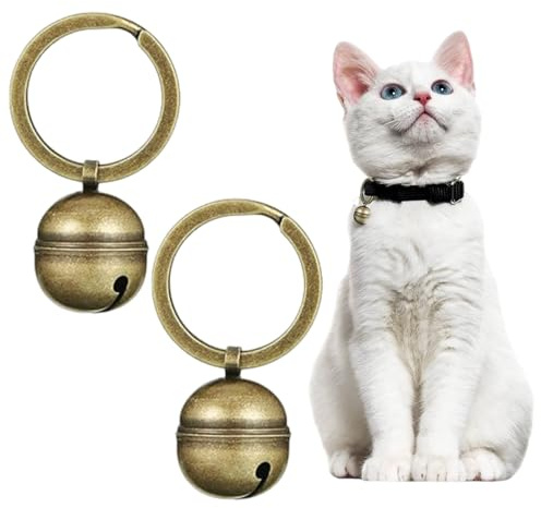 YOFDAL 2 Sets Laute Katzen Hundeglocken Retro Haustier Glocken,Katzenglöckchen,Haustier Tracker Glocken Hundeglocken für Halsband Tracker für Katzen Haustiere Glöckchen Glocken für Trainieren(A)
