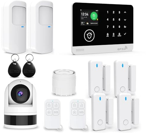 TUGARD Alarma doméstica inalámbrica WiFi/2G con cámara de vigilancia WiFi Interior 1080P, Sistema de Alarma doméstica con Alerta por aplicación, Compatible con Alexa y Google