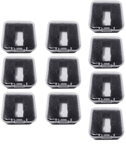 FGDTREE 5/10 unidades de carcasa de fono para cartuchos, caja transparente, caja de almacenamiento para cabeza de fonógrafo, soporte de agujas para tocadiscos, protector de agujas