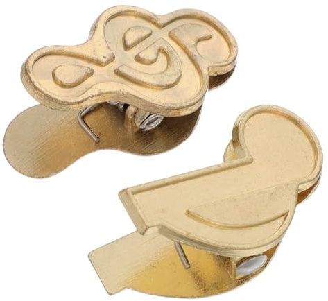 DIKACA Lot de 2 Pinces en Métal Doré de Clé de Sol Croche, Mini Porte-pages Vintage pour Carnet, Carnet de Notes et Partitions, Accessoires Bureau pour Maison, École et