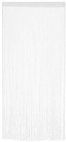 GLAITC String Curtain 100x200cm Door Curtain Glitter Tassel String Curtain Decorative Room Divider Beaded Door Curtain Fly Screen For Doorway Window Home Party Background Decoration (White)