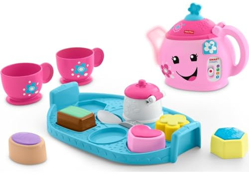 Fisher-Price Laugh & Learn Sweet Manners Tea Set, early development & activity toy, teaches nice manners, sharing, and more, ages 18-36 months, DYM76