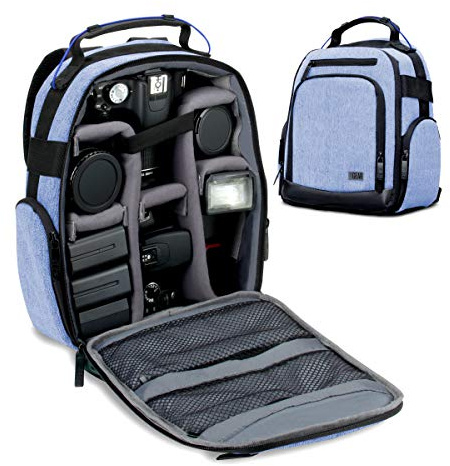 USA Gear Mochila para Cámara DSLR con Divisores Personalizables, Fondo Resistente y Respaldo Cómodo - Compatible con Canon, Nikon, Sony y más