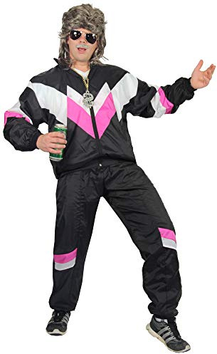 Foxxeo Premium 80er Jahre Kostüm für Herren Damen Trainingsanzug Assianzug Assi Gr. S – XXXXL