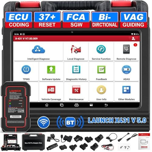 LAUNCH X431 V PRO 5.0 obd2 OBD2 Diagnosegerät OE-Level Alle System,ECU-Codierung mit 37+ Rücksetzfunktion, ABS-Entlüftungsbremse, Ölrückstellung, EPB, SAS, DPF, BMS, SRS, TPMS…