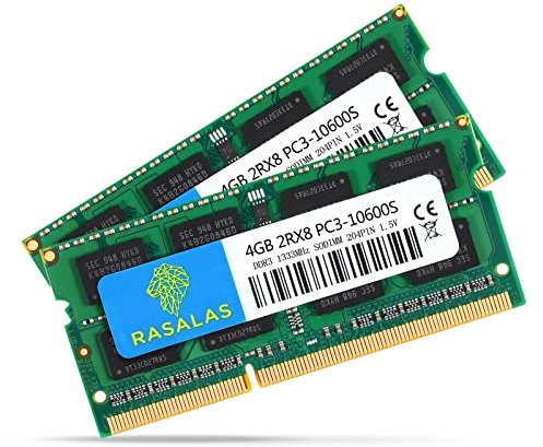 Rasalas 8GB Kit (2X4GB) PC3-10600 DDR3 1333mhz Sodimm RAM for AMD Intel Laptop, MacBook Pro 13/15/17 inch Early Late 2011, iMac 21.5 inch Mid Late 2011, 27 inch Mid 2011, Mac Mini 5,1 & 5,2 Mid