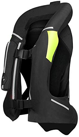 ZZJCY Chaleco Airbag Profesional para Motocicleta, Chaleco Airbag con Tira Reflectante para Motocross, Chaqueta Airbag Moto, Protege Espalda, Cintura, Caderas, Vértebras Cola,Negro,L
