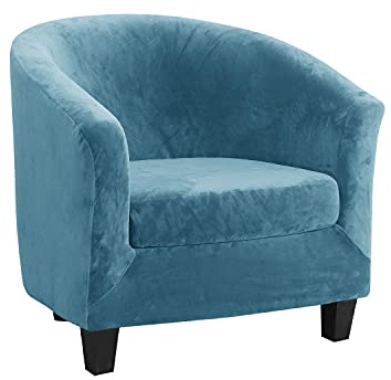 TOPCHANCES Copripoltrona Chesterfield 2 Pezzi,Elasticizzato Fodere Copripoltrona 1 Posto,Velluto Fodera Poltrona Club Tullsta per Bar Soggiorno Camera da Letto Reception