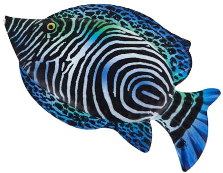 DOITOOL 3D Eisen Fisch Wanddeko 30X17.5 Cm - Kreativer Garten- Und Innenbereich Wandanhänger Aus Metall Für Wohnzimmer Küche Und Büro Dekoration