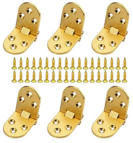 Cerniere per Legno, 6 Pezzi Cerniere per Mobili, 180 Gradi Tavolo Pieghevole Cerniera Armadio Tavolo Pieghevole Cerniera Dorata Ribalta Con Viti