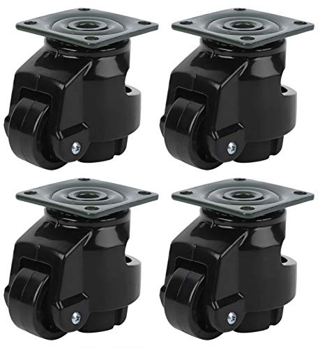 Nivellierrollen, 4 Stück Nivellierungsrolle GD-40F Heavy Duty Industrial Roller Wheel Einziehbare Lenkrollen Schwarz