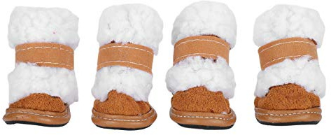 EVTSCAN Winter Pet Shoes Warm Boots Outdoor Anti -Skid Dog Paw Protector with Hook Loop Closure(4)