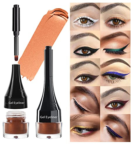 LSxia Gel-Eyeliner Set, 2-in-1, Tattoo-Eyeliner für die Augen, wasserfest, fleckenabweisend, Eyeliner und Eyeliner, Eyeliner-Werkzeug mit Pinsel