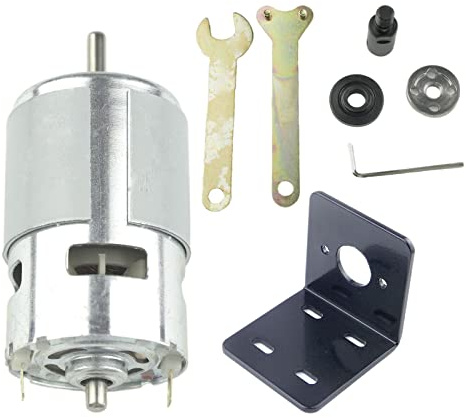 CONQUERALL 775 DC-Motor kugelgelagert Großes Drehmoment Hochleistungsmotor 12V 6000RPM/ 24V 12000RPM mit Sägeblatt-Pleuel-Satz und Halterung