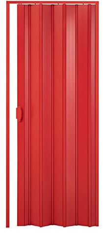 Porte à soufflet d'intérieur en kit PVC rouge 82 x 220 cm mod. Simona