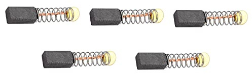 Rebower Escobillas Carbono para Eléctrico Motor 10x5x4mm Negro Dorado 5uds