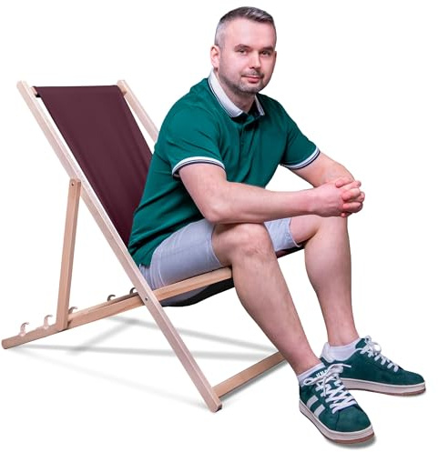 DreamRoots Liegestuhl klappbar Buchenholz, Plum