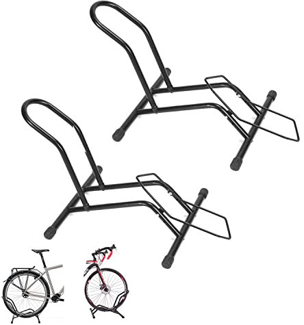 Herrselsam Professional Porte-vélos autoportants, Lot de 2 Râtelier à vélo au sol 16 à 29 pouces, Convient pour toutes les roues avant ou arrière, Idéal pour Votre Garage
