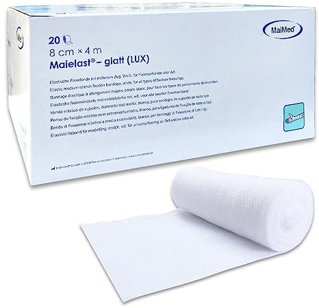 Verbandsmaterial Mullbinden 8cm x 4m – 20 Stück elastische Fixierbinde Bandage – latexfreie Binden Verband dehnbar