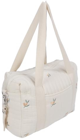 Organisateur de Poussette, Sac à Langer Universel avec Fermeture éclair, Sac à Main brodé pour Maman, Sac de Rangement pour la Poussette pour Les Couches, Le téléphone, Les clés (Sac Olive)