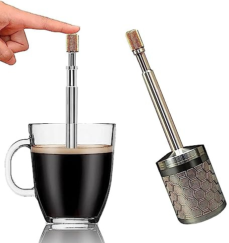 EBbels Französische Kaffee Und Teepresse, Edelstahl-Presstyp-Kaffee-Ei, Tragbare Kaffee Maschine, Waben-Sechskant-Teepresse, Filterkaffeemaschine Für Reisen, Ausflüge, Camping, Arbeit