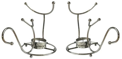 Brandy Warmer Stand Gift Set with Glass Brandy Cognac Snifter Silver Metal with Tea Light Brandy Heater Bar Pubs Restaurant (BRANDY WARMER-2)