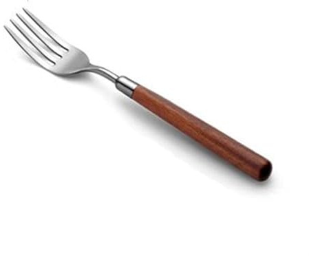 Cuchara Cuchillo de carne occidental creativo, tenedor y cuchara, cubiertos con mango de madera de acero inoxidable 304, cuchara for sopa, cuchara redonda for postre Cuchara para postres (Color : A)