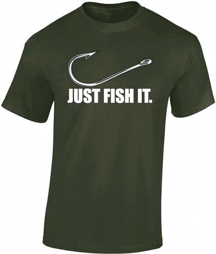 Baddery T-shirt : Fish it – Idée cadeau pour pêcheur – T-shirt amusant – T-shirt pour homme – Poisson – Marine – Travail – Canne, XL