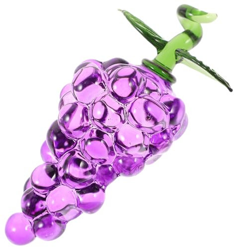 IMIKEYA Kristall Traubenstatue Violett aus Kristall Dekorative Tischdekoration für Schreibtisch und Geschenke Lebensecht und Glitzernd Geeignet als Geschenk und Tischmittelstück