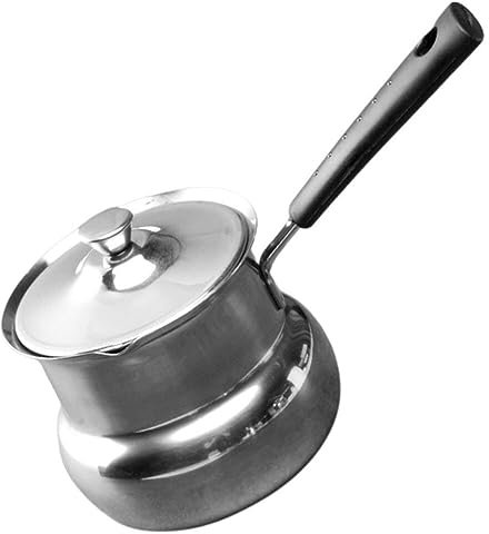 ANSNOW Stainless Steel Hot Milk Cup Milk Frother and Steamer Stainless Steel Saucepan Double Boiler Bowls Kids Pan Milk Frothing Pitcher Candle Boiler Pot Turkey Baby Multifunction