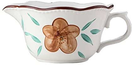 LEVINE Bol,Bol Ramen,Saladier,/35oz/ Bols en céramique avec bec verseur, Bol mélangeur avec poignée, Bols for Cuisine, Salade, Légumes, Oeuf Liquide-Fleur d'oranger-1000ml/35oz