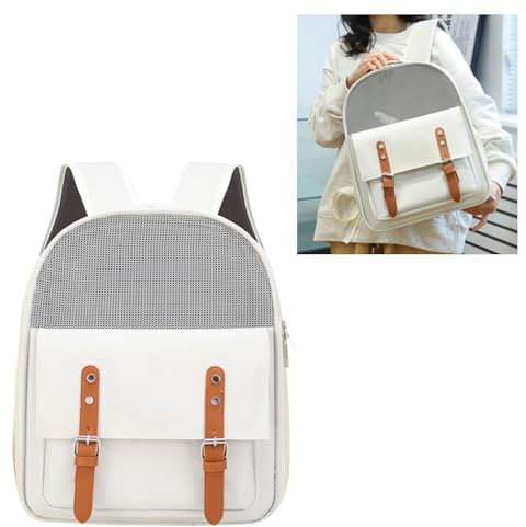 YLSZHYR Katzenrucksack, Große Kapazität, Tragbar, Atmungsaktiv, für Hunde und Katzen, Doppelte Umhängetasche für Haustierausflüge, Reisen, Wandern, Katzentrage, Weiche Hundetasche,(Beige)