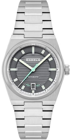 Cadola Lydden Hill CD-1056 - Orologio automatico da uomo, 41 mm, con cinturino in acciaio inossidabile massiccio, Fender Grigio, Lydden Hill Automatico