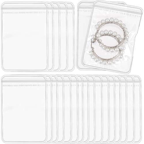 SOFPLATE 100Pcs 2.8 X 4 pouces Sachet Plastique Refermable Pochette Plastique Rangement Bijoux Scellante à Fermeture Éclair Organisateur Anti Ternissement Sacs de Rangement D'Emballage