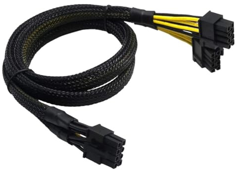 8 Pin PCIe Splitter Cable – GPU VGA PCIe 8P Female to Dual 8 Pin (6+2) Male PCI Express Power Adapter Braided Y-Splitter Extension 9 inches (23cm) for Graphics Card