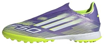 adidas Unisex F50 League Laceless Turf Football Boots Fußballschuhe, Purple Rush/Cloud White/Lucid Lemon