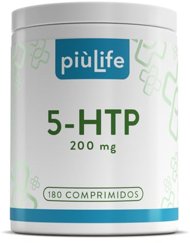5HTP da 1000 mg Estratto Di Griffonia Tit. 20% PiùLife - 180 Compresse | 2 al giorno, 200 mg 5 HTP, Buon Umore, Rilassamento, Benessere Mentale, Precursore Della Serotonina, Senza Glutine e Lattosio