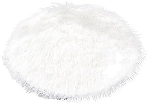 maikeduo Lammfell Schaffell Teppich Weiß 30 cm, Weicher Flauschiger Teppich Wohnzimmer Deko, Longhair Fell Lammfellimitat Carpet für Stühle Sofa Schlafzimmer