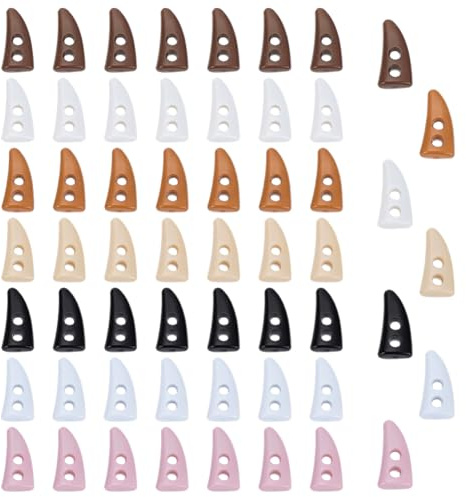 FINGERINSPIRE 56 Stück Mini Hornknöpfe Aus Kunstharz 7 Farben 15x7.5mm 2 Loch Winzige Näh Horn Knebelknöpfe Perfekt Für Selbstgemachte Mini Kleidung Basteln Miniaturprojekte Für Bastler Handwerker