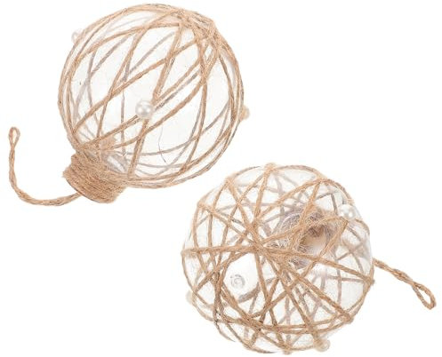 Anneome 2pezzi Palline Decorative Trasparenti Riempibili Pendenti Rotondi Per Albero Di Natale in Plastica Decorazioni Natalizie Fai Da Te Con Spago Di Iuta