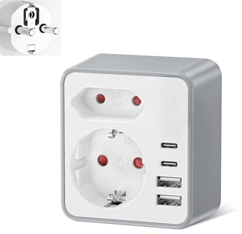 Realmade 2-Fach Steckdosenleiste mit 4 USB für Zuhause, Büro und Familie PD20W