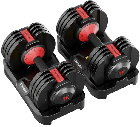 Upgraded Adjustable Dumbbells Set 25 lbs, 9 Weights Dumbbell Set, Quick Adjustable Dumbbells For Men Women Home Gym with Anti-Slip Handle, Safe and No Falling