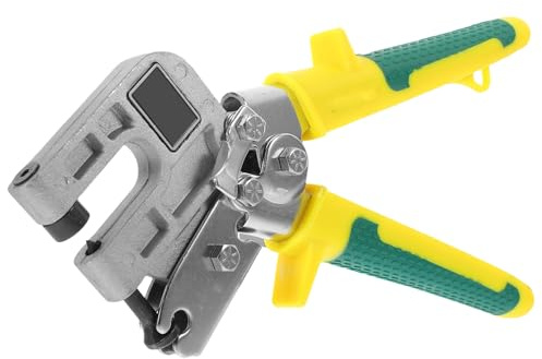 SOPOTUTU Pince à Sertir Jaune en Acier Carbone Design Ergonomique Utilisation Main, Outil Robuste Travaux de Fixation et Sertissage