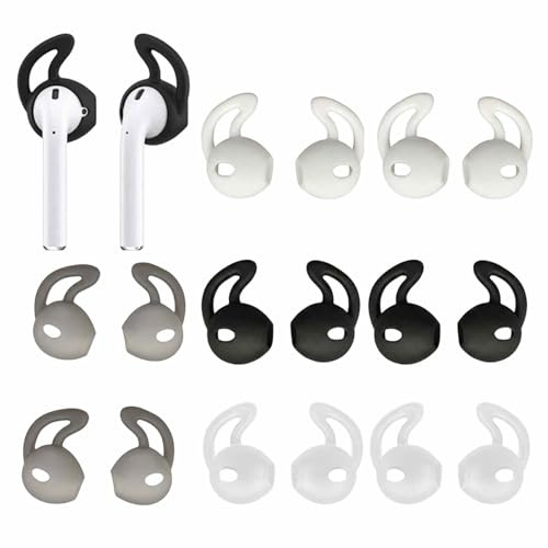 TICKLELY Inserti Auricolari in Silicone per Cuffie 8 Paia Gommini Auricolari compatibili AirPods 1/2 EarPods con Supporto Antiscivolo Cuscinetti Colorati Isolamento Acustico per Sport e Uso Quotidian