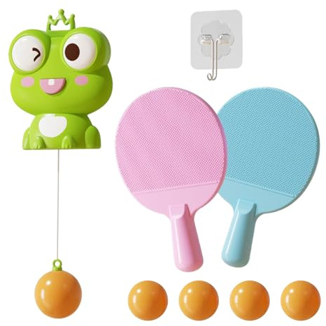 Tischtennis-Training, Eltern-Kind-Tür-Pong-Trainer mit Schläger und Bällen, tragbarer Tischtennis-Trainer für Erwachsene und Kinder, Übung, Workout, Praxis, drinnen und draußen